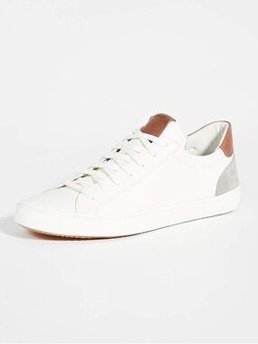 Vince Parker Sneaker Shoe Mens Size 9 US White Leather Lace Up Low Top Casual